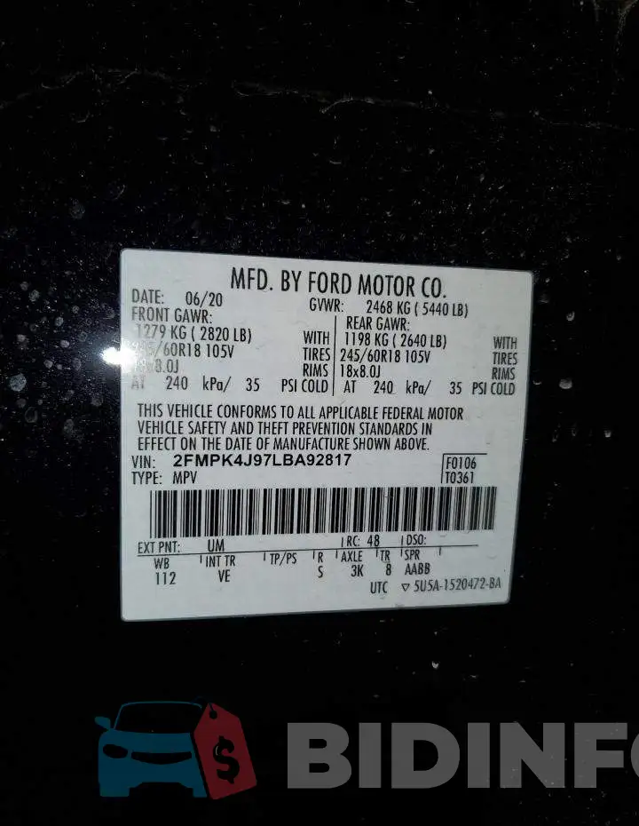 2FMPK4J97LBA92817 Photo# 13