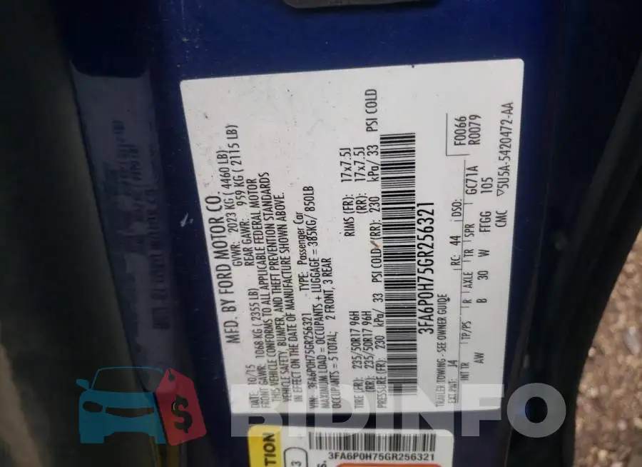 3FA6P0H75GR256321 Photo# 12