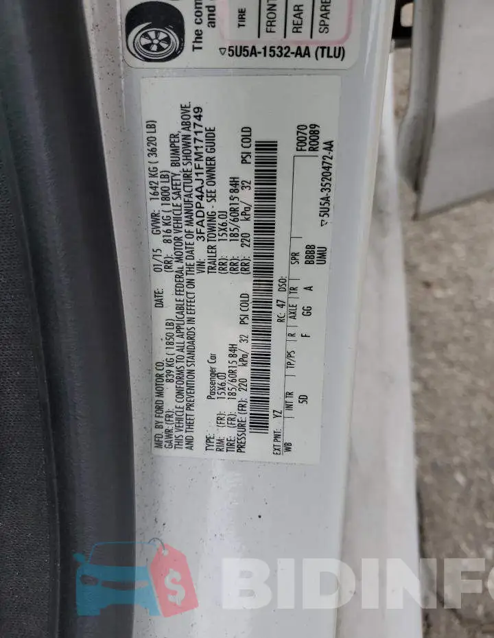 3FADP4AJ1FM171749 Photo# 12