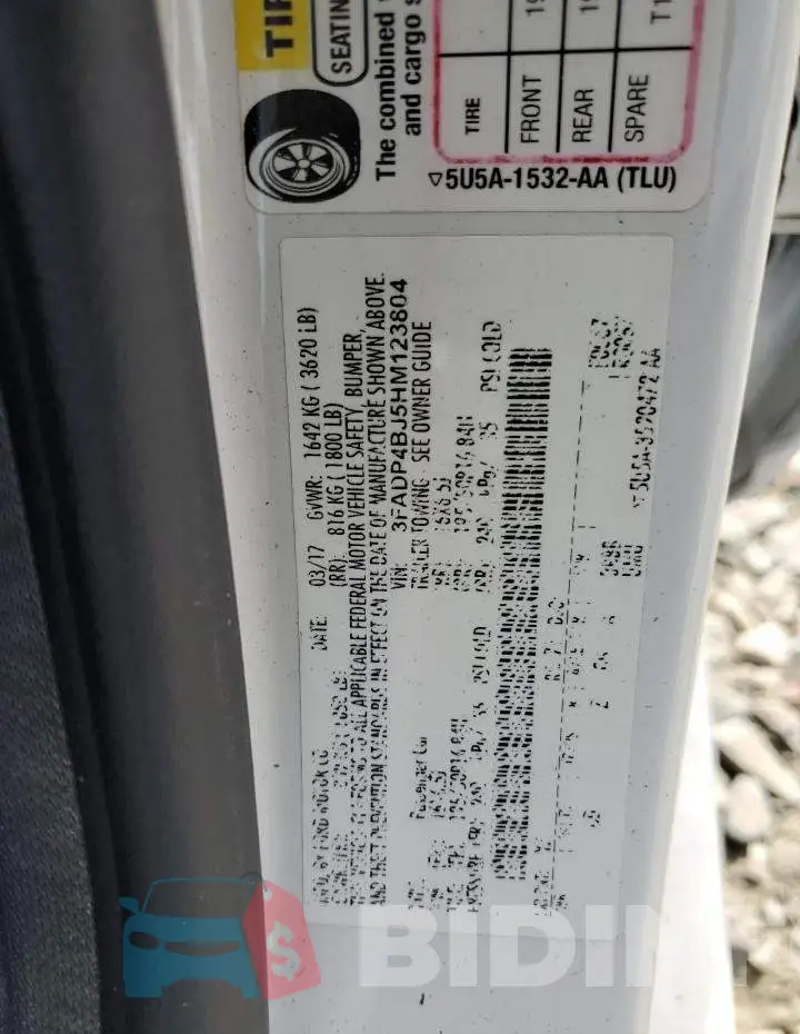 3FADP4BJ5HM123804 Photo# 12