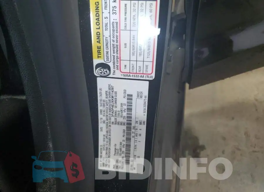 3FADP4EJXKM114387 Photo# 12