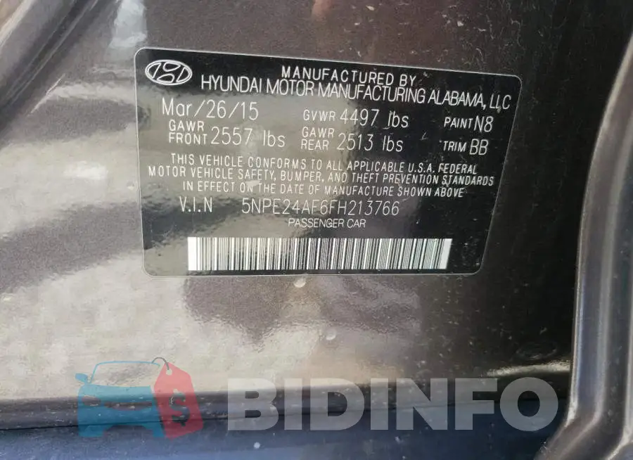 5NPE24AF6FH213766 Photo# 12