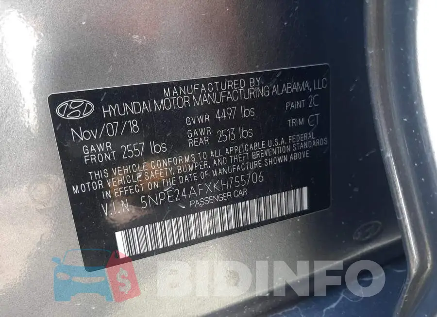 5NPE24AFXKH755706 Photo# 13