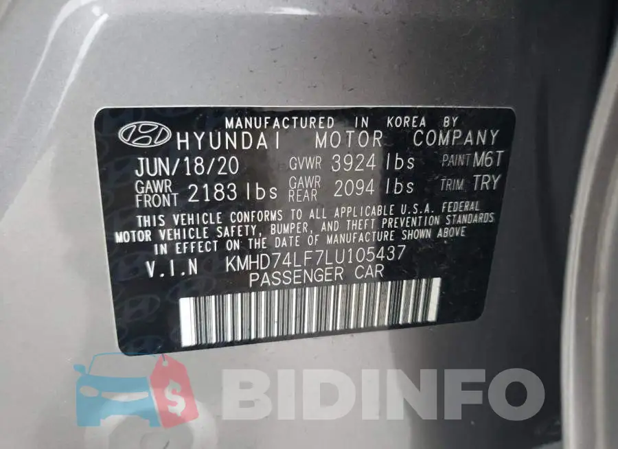 KMHD74LF7LU105437 Photo# 12