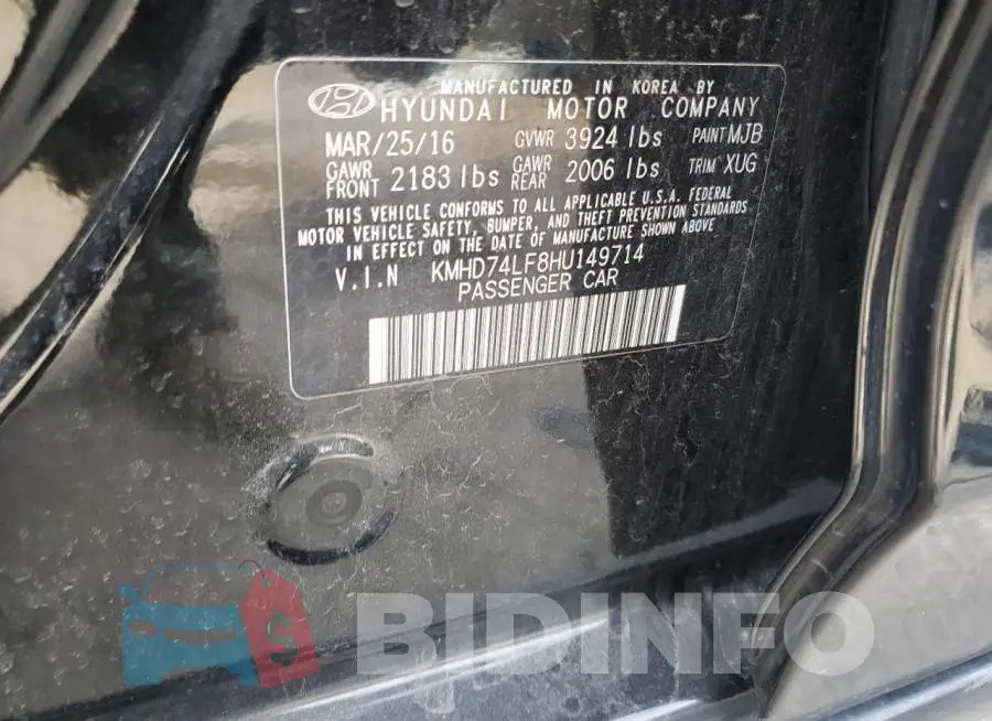 KMHD74LF8HU149714 Photo# 12