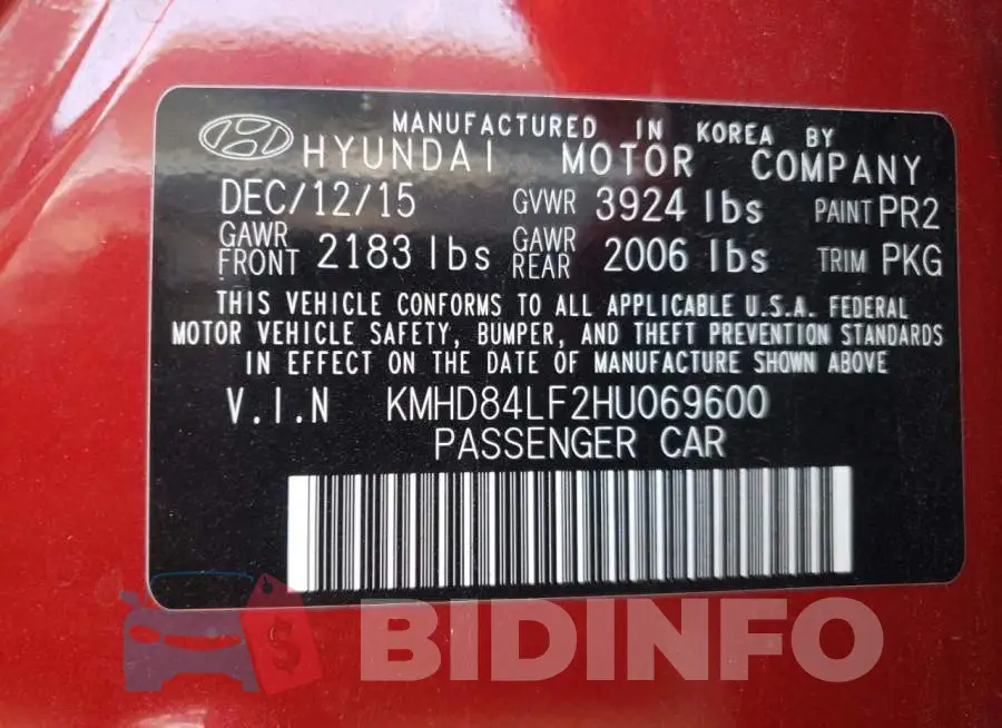 KMHD84LF2HU069600 Photo# 13