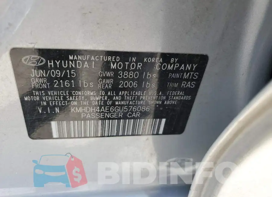 KMHDH4AE6GU576086 Photo# 13