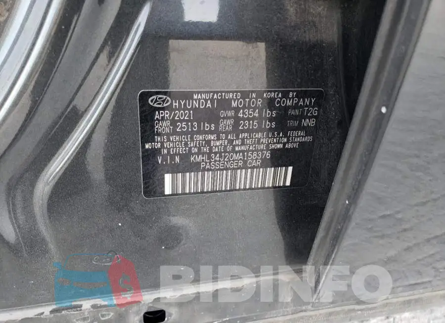 KMHL34J20MA158376 Photo# 13