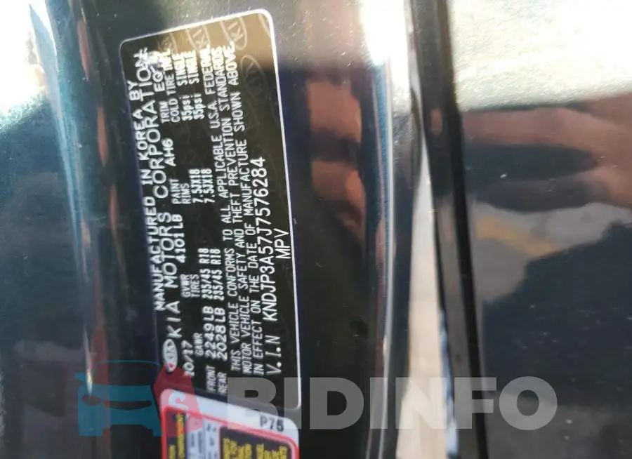KNDJP3A57J7576284 Photo# 13