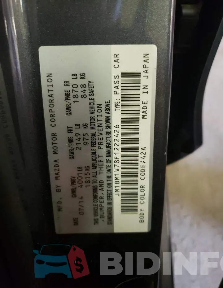 JM1BM1V78F1222426 Photo# 13