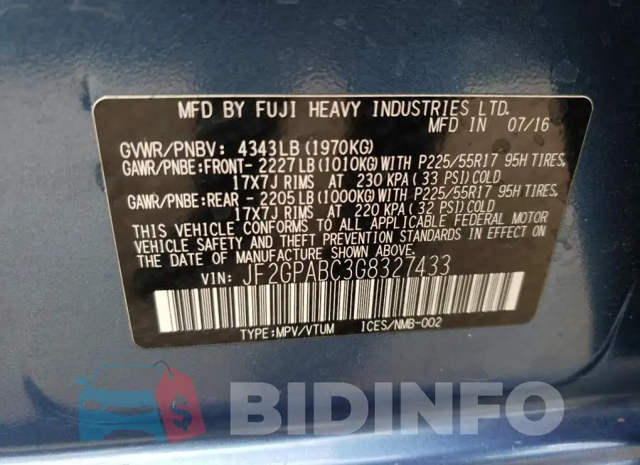 JF2GPABC3G8327433 Photo# 13