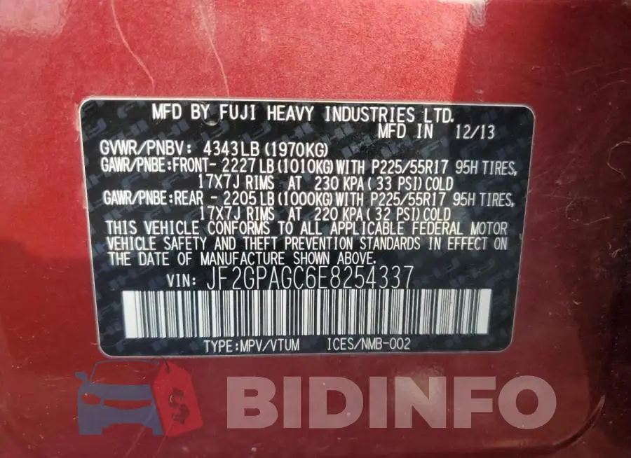 JF2GPAGC6E8254337 Photo# 13