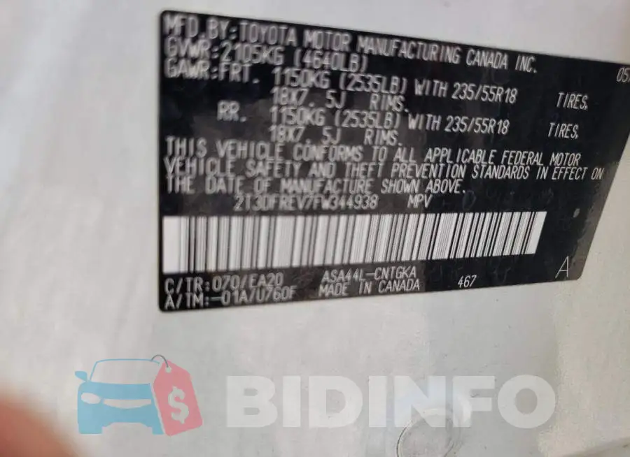 2T3DFREV7FW344938 Photo# 13