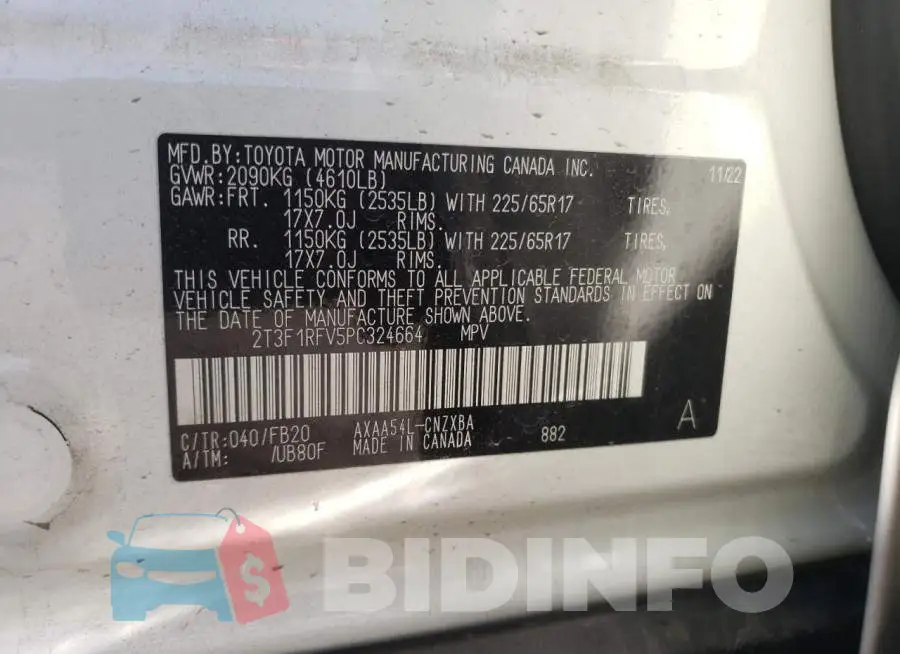2T3F1RFV5PC324664 Photo# 12