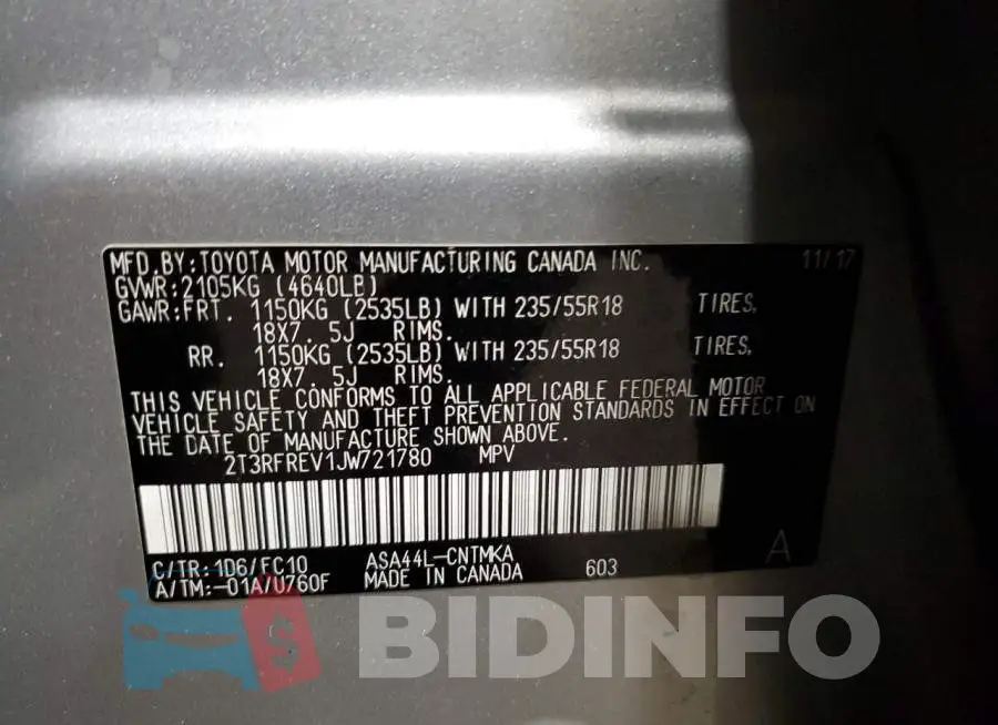 2T3RFREV1JW721780 Photo# 12