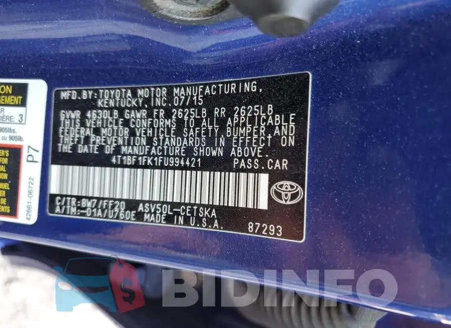 4T1BF1FK1FU994421 Photo# 12