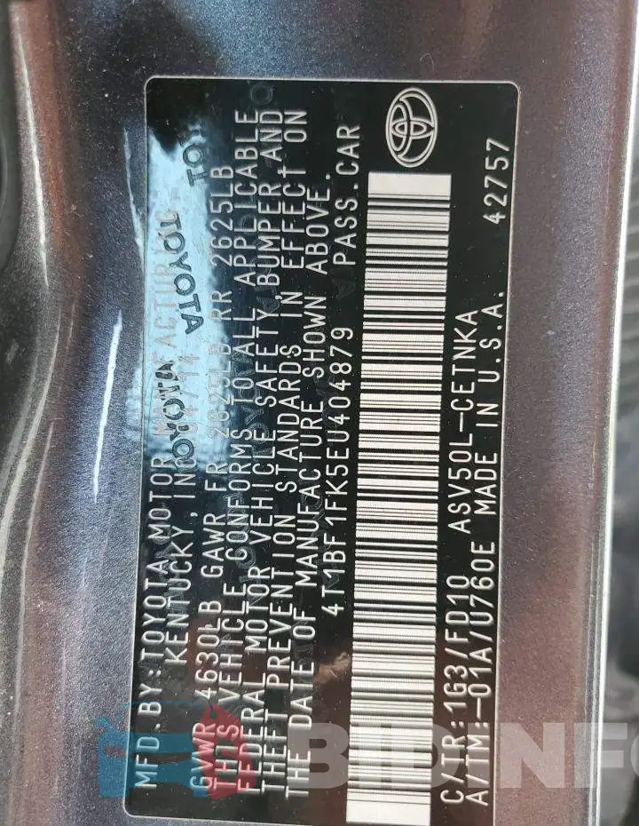 4T1BF1FK5EU404879 Photo# 12