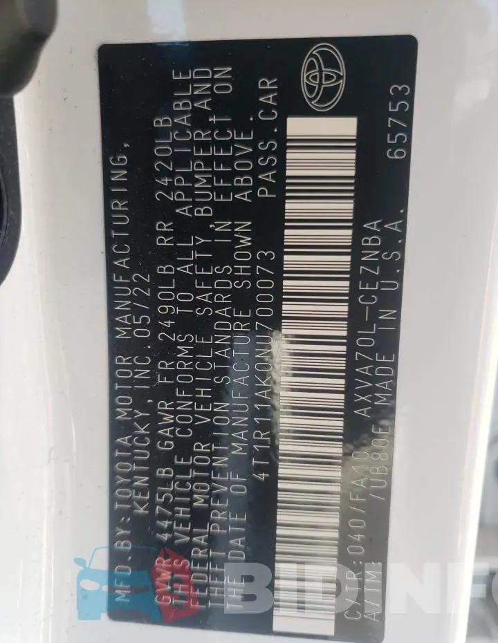 4T1R11AK0NU700073 Photo# 12