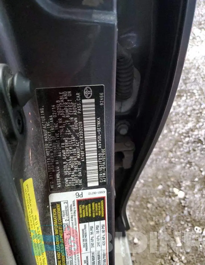 4T4BF1FK7ER392028 Photo# 12