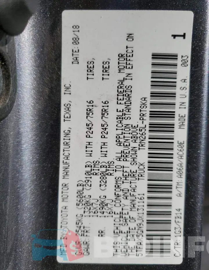 5TFAX5GN9JX131161 Photo# 12