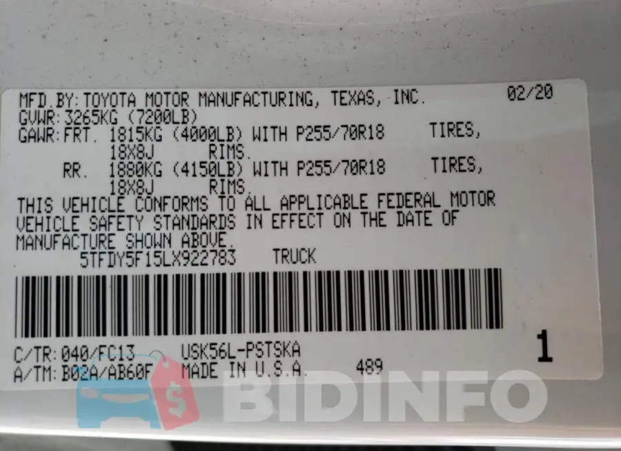 5TFDY5F15LX922783 Photo# 13