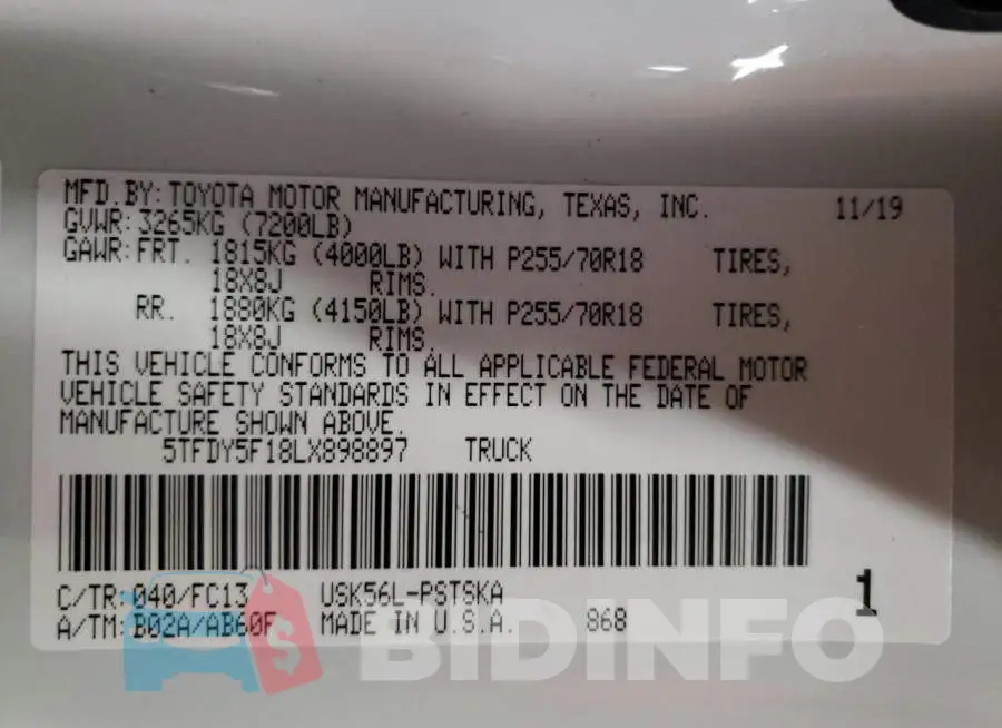 5TFDY5F18LX898897 Photo# 12