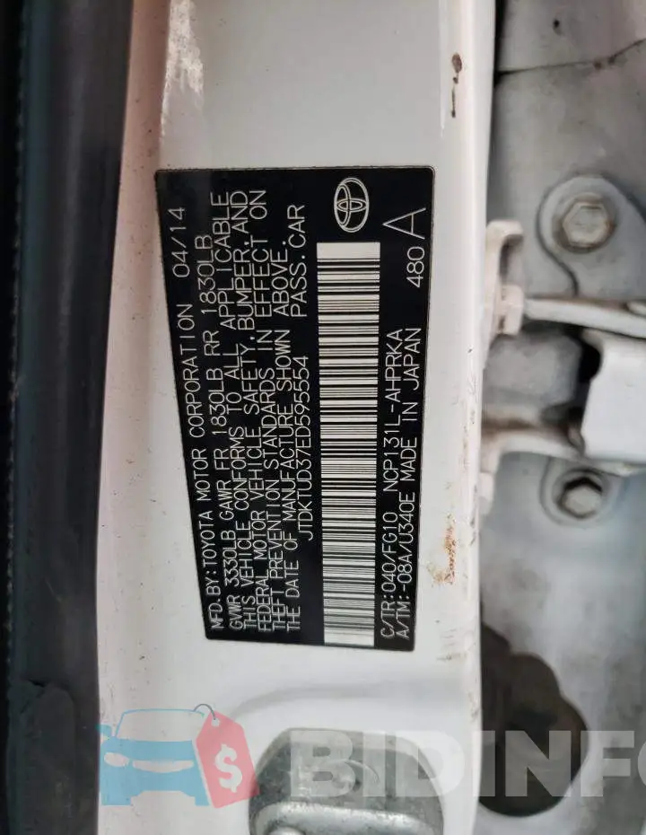 JTDKTUD37ED595554 Photo# 13