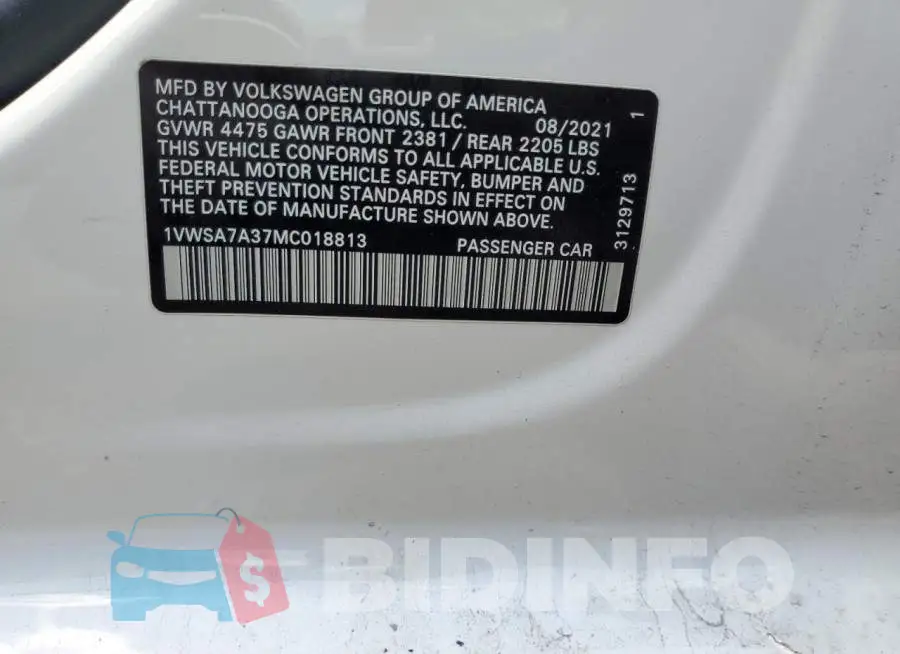 1VWSA7A37MC018813 Photo# 12