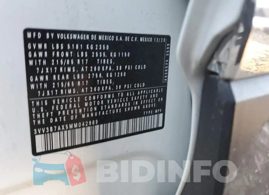 3VV3B7AX5MM042969 Photo# 13