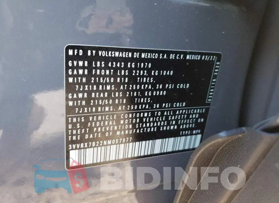 3VVRX7B22NM057977 Photo# 12