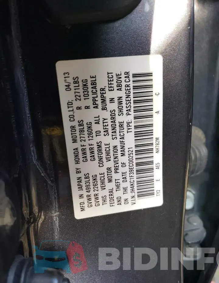 JH4KC1F39EC002521 Photo# 12