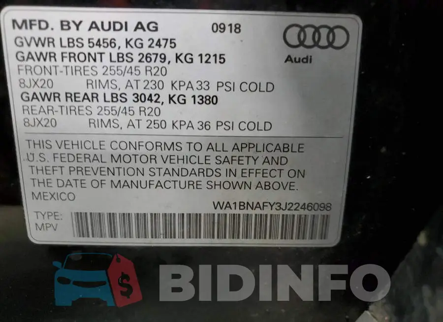 WA1BNAFY3J2246098 Photo# 12