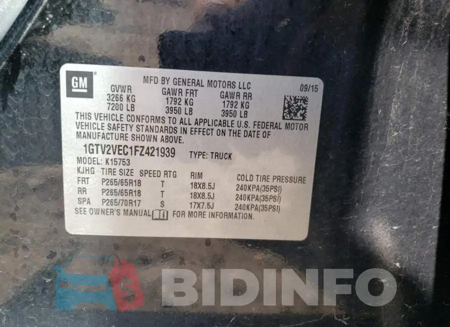 1GTV2VEC1FZ421939 Photo# 13