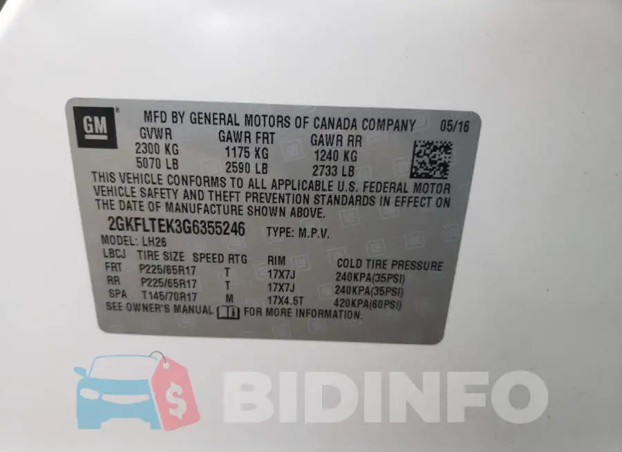 2GKFLTEK3G6355246 Photo# 12