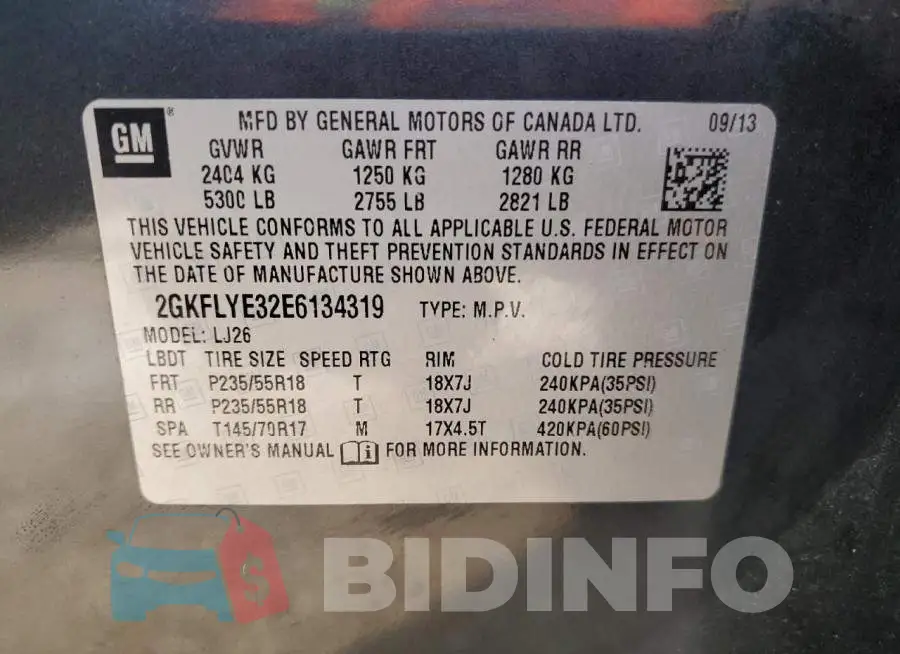 2GKFLYE32E6134319 Photo# 13