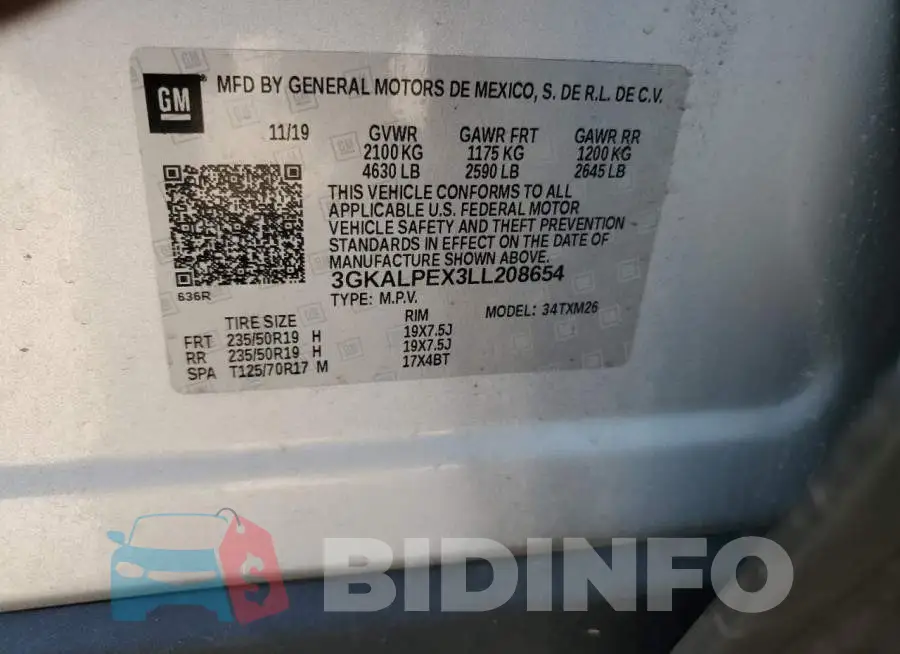 3GKALPEX3LL208654 Photo# 14