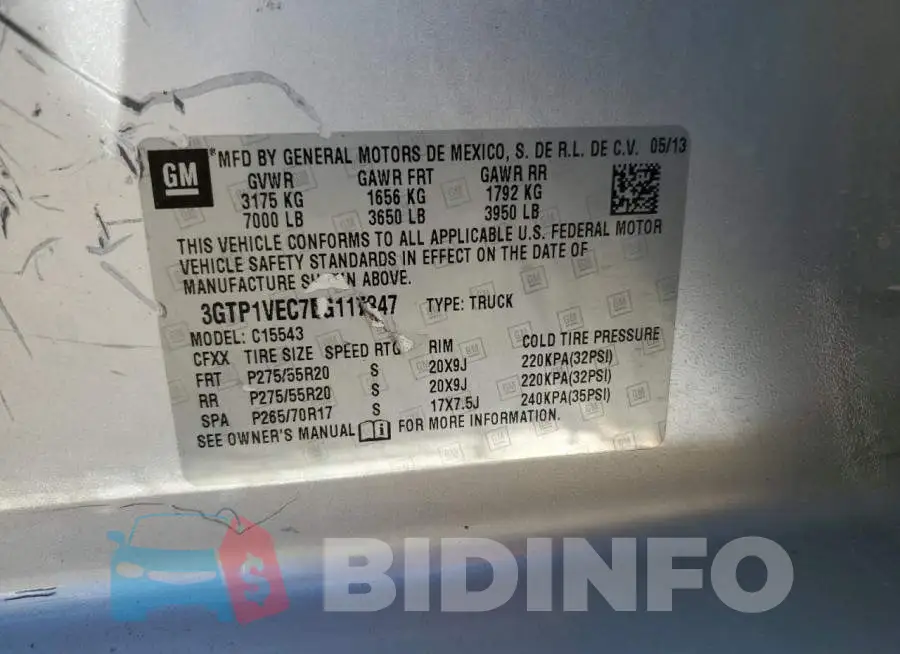 3GTP1VEC7EG117847 Photo# 12