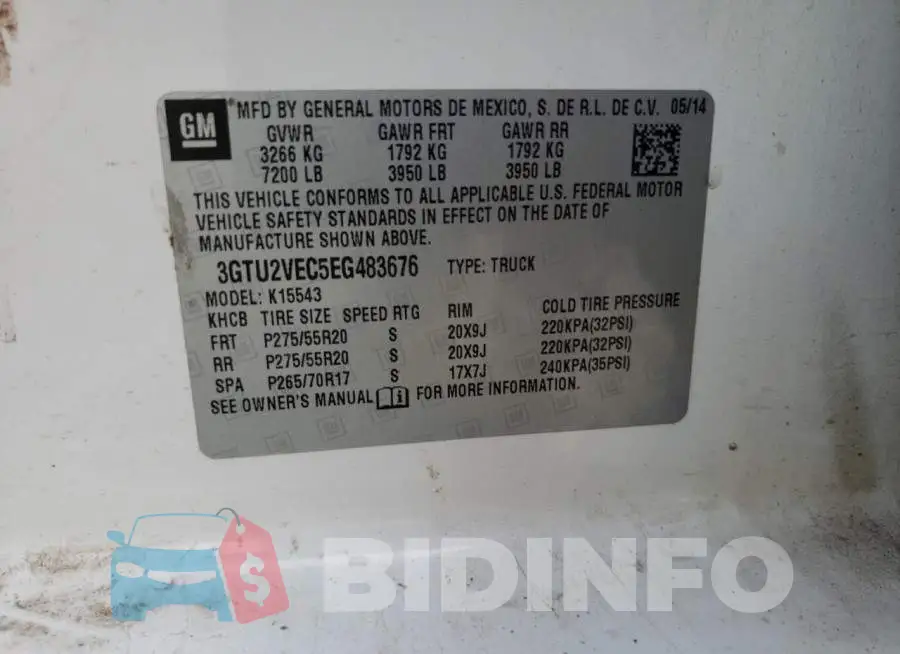 3GTU2VEC5EG483676 Photo# 13