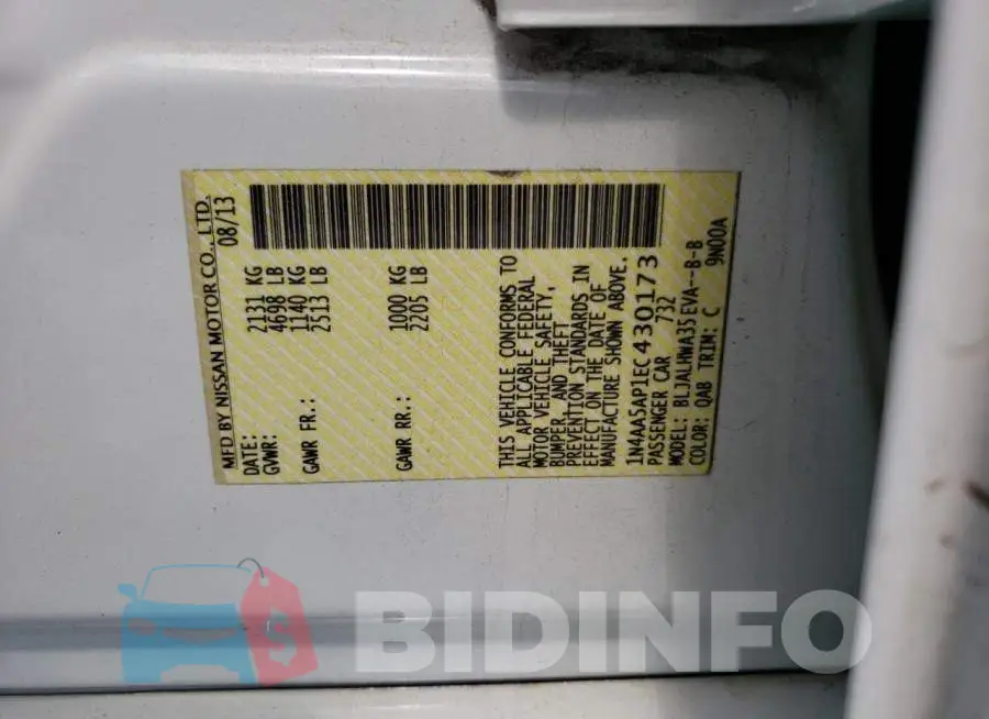 1N4AA5AP1EC430173 Photo# 12