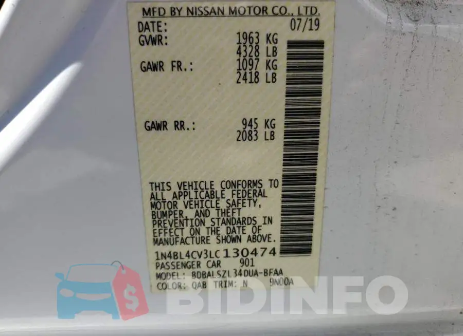 1N4BL4CV3LC130474 Photo# 13