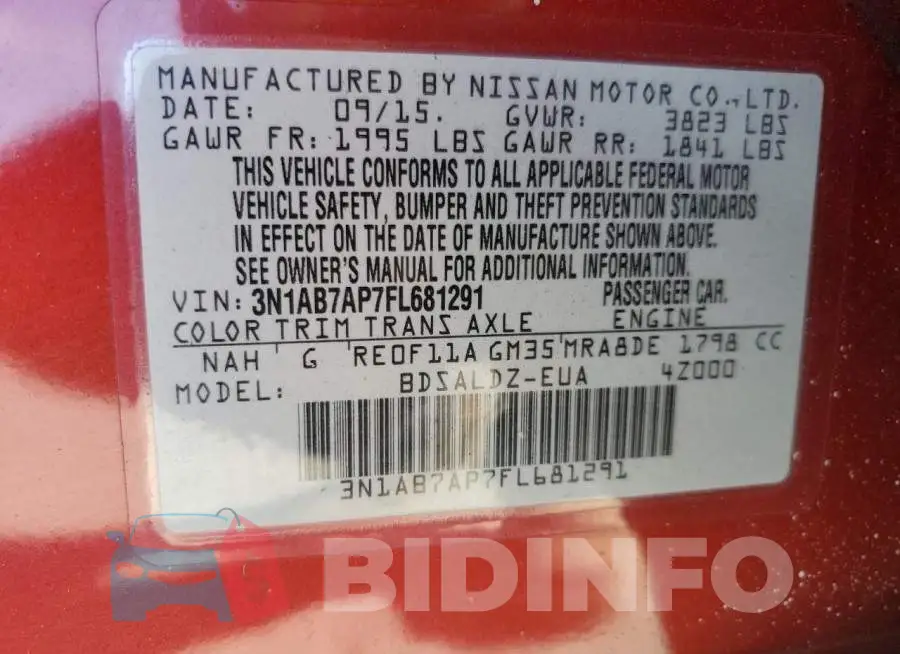 3N1AB7AP7FL681291 Photo# 12