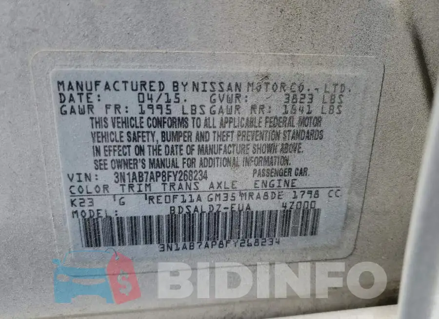 3N1AB7AP8FY268234 Photo# 12