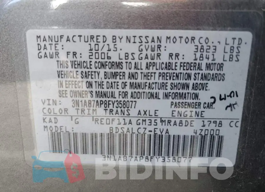 3N1AB7AP8FY358077 Photo# 12
