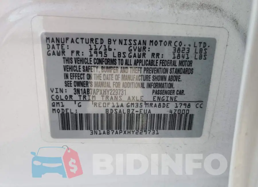 3N1AB7APXHY229731 Photo# 13