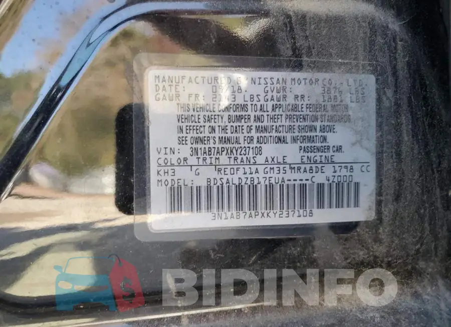 3N1AB7APXKY237108 Photo# 12
