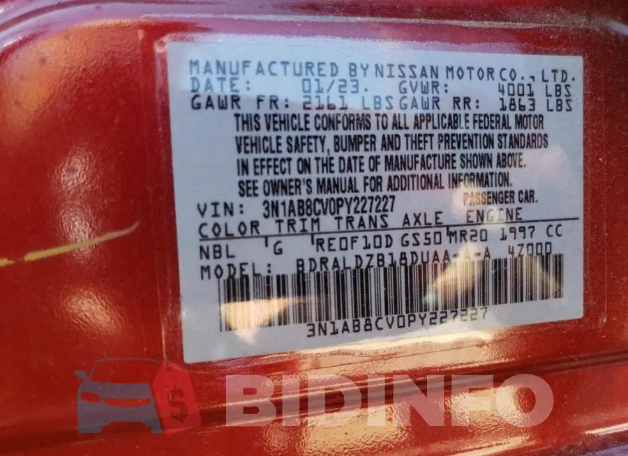 3N1AB8CV0PY227227 Photo# 13
