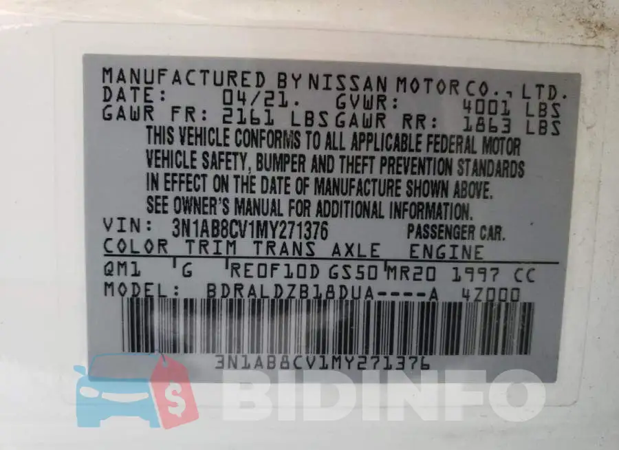 3N1AB8CV1MY271376 Photo# 12