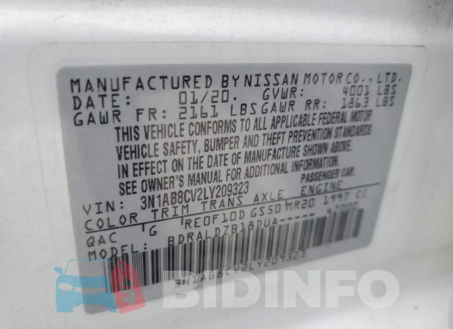 3N1AB8CV2LY209323 Photo# 12