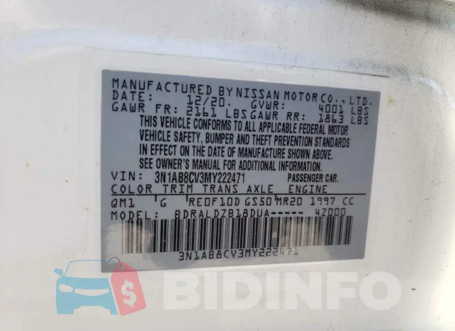 3N1AB8CV3MY222471 Photo# 12