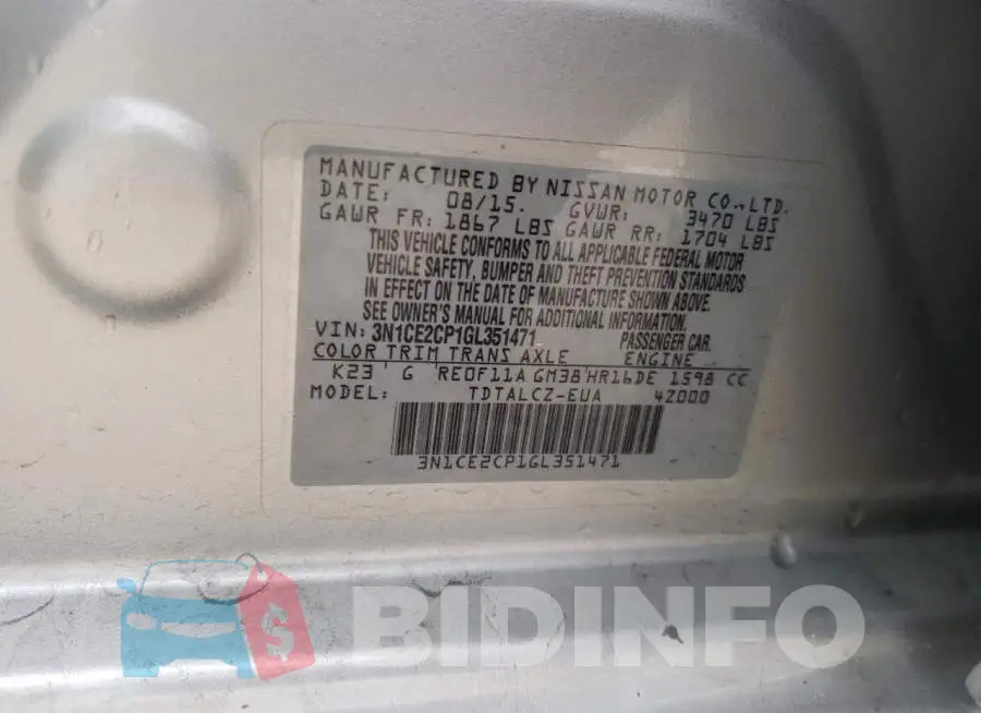 3N1CE2CP1GL351471 Photo# 12
